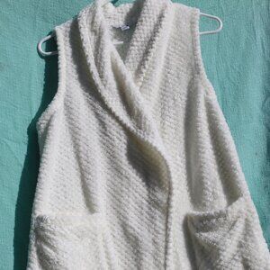 CROFT & BARROW FAUX FUR VEST WITH POCKETS Size S